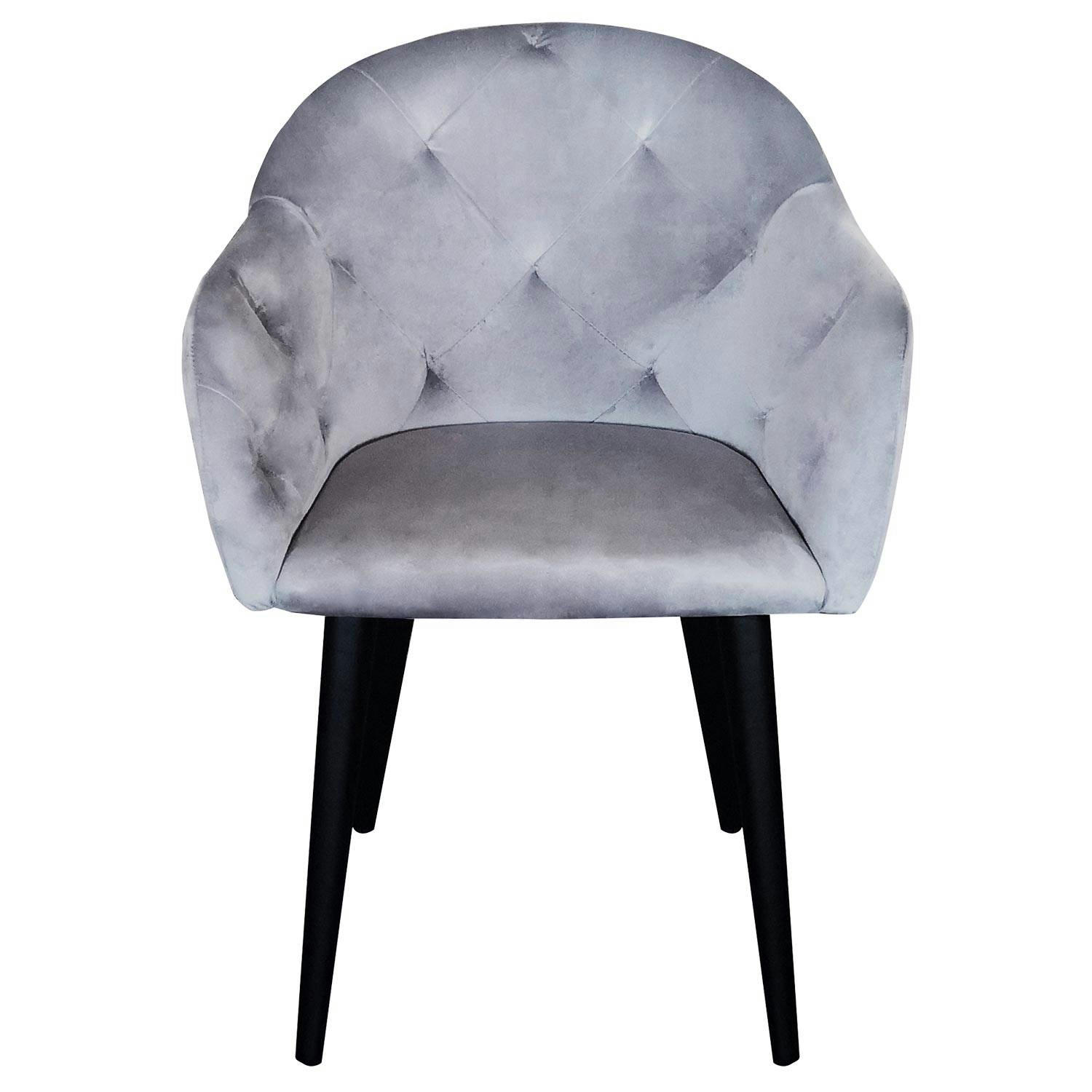 HONORINE - Fauteuil velours argent