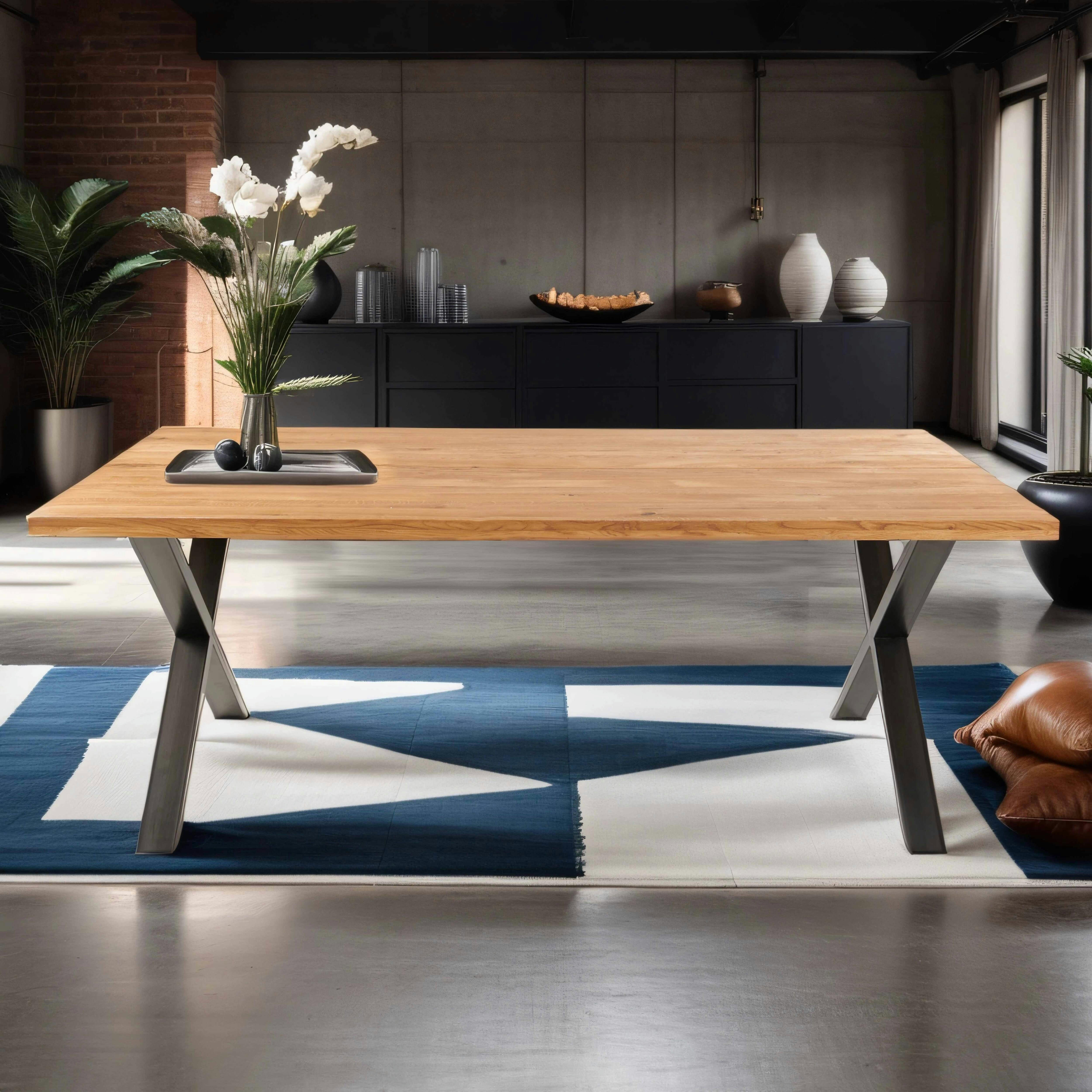 INGA - Table à manger en bois bords irréguliers 240 x 95 x 75cm