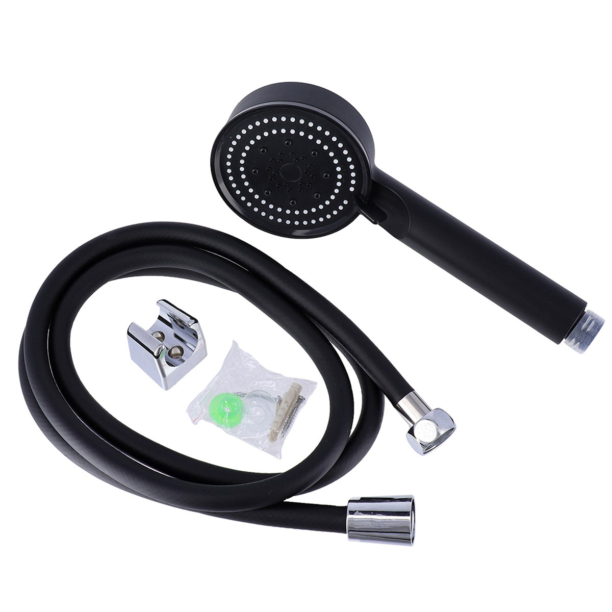 Kit chuveiro 5 funções com mangueira preto