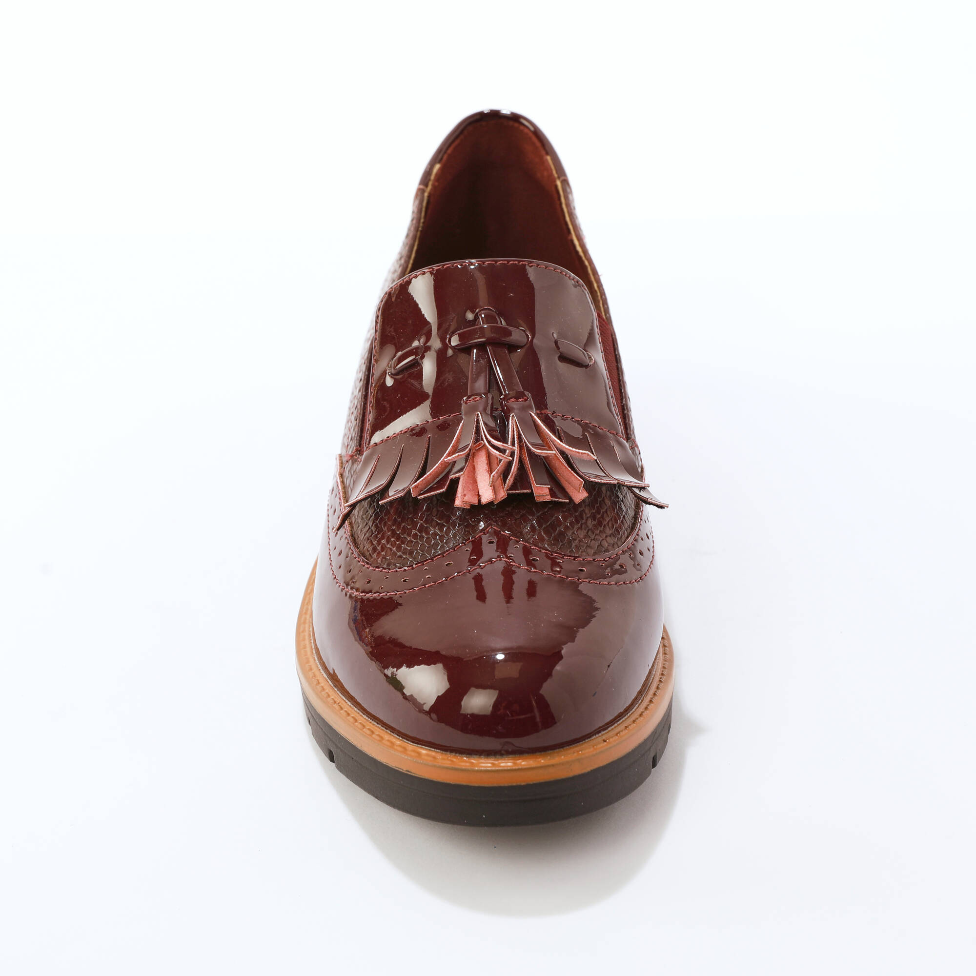 Mocassins compensés à franges et pompons