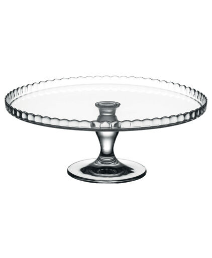 Prato para bolo redondo em vidro com pé 32cm