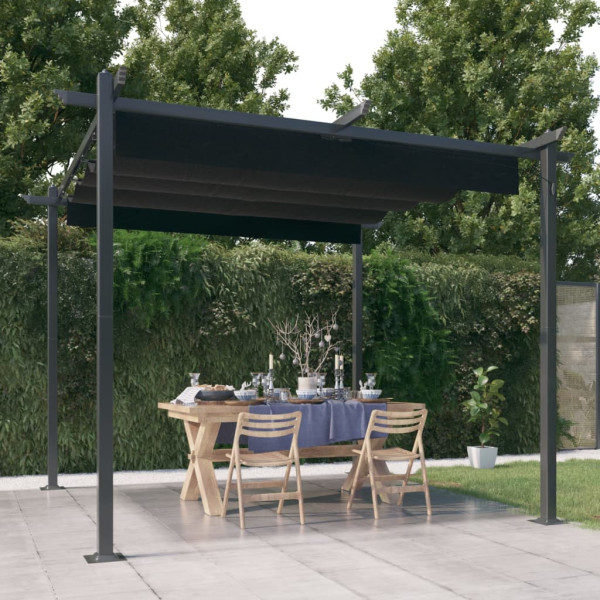 Zadaszenie ogrodowe Antracyt 3 x 3 x 2.2 m Tkanina vidaXL