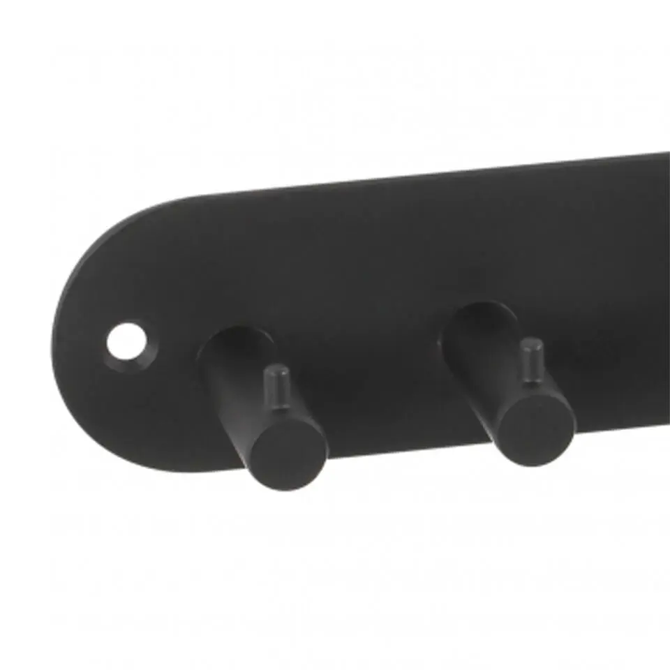 Siro Kapstok - 4 ophang haken - metaal - mat zwart - 11 x 21 cm