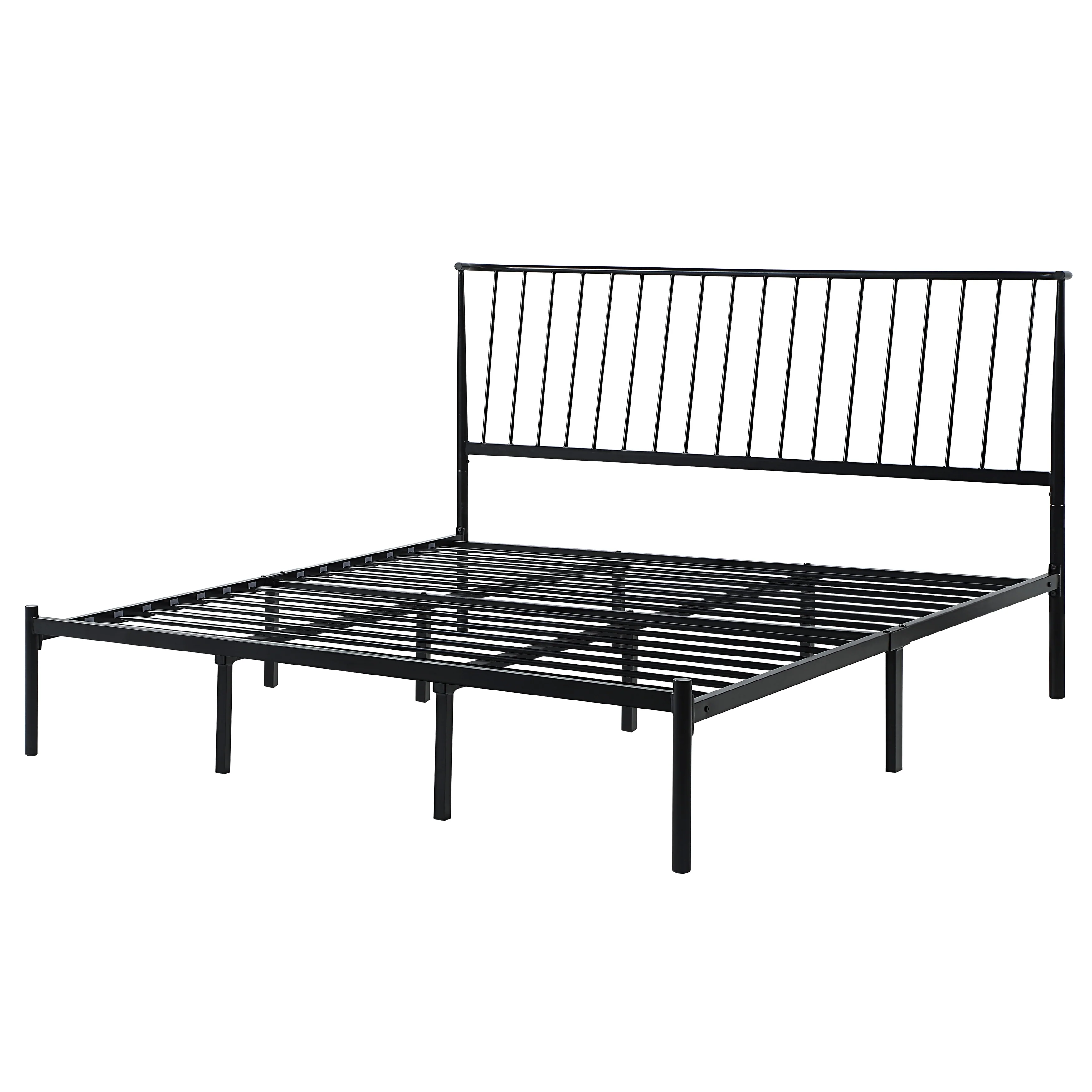 Bliss Metal Platform Bed with Curved Metal Headboard by iQ Modern