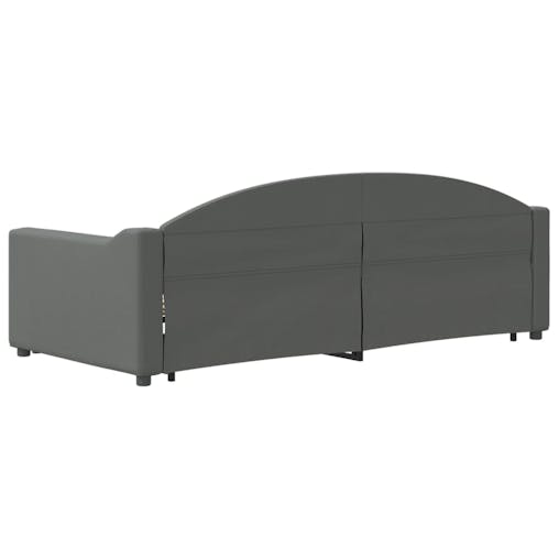 NNEVL Daybed with Trundle and Drawers Dark Grey 90x190 cm Fabric