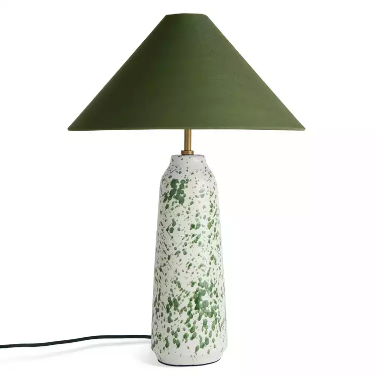 Habitat Jaxx Ceramic Table Lamp - Green & White