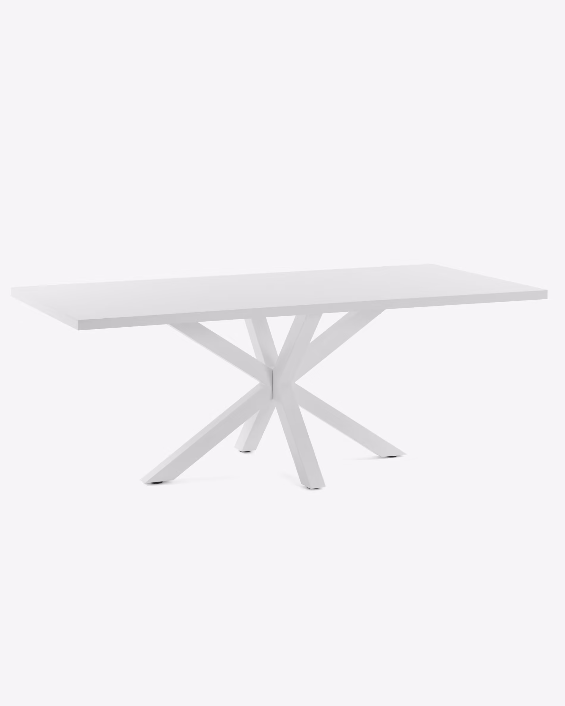 Mesa Argo 200 x 100 cm melamina acabado blanco patas de acero acabado blanco