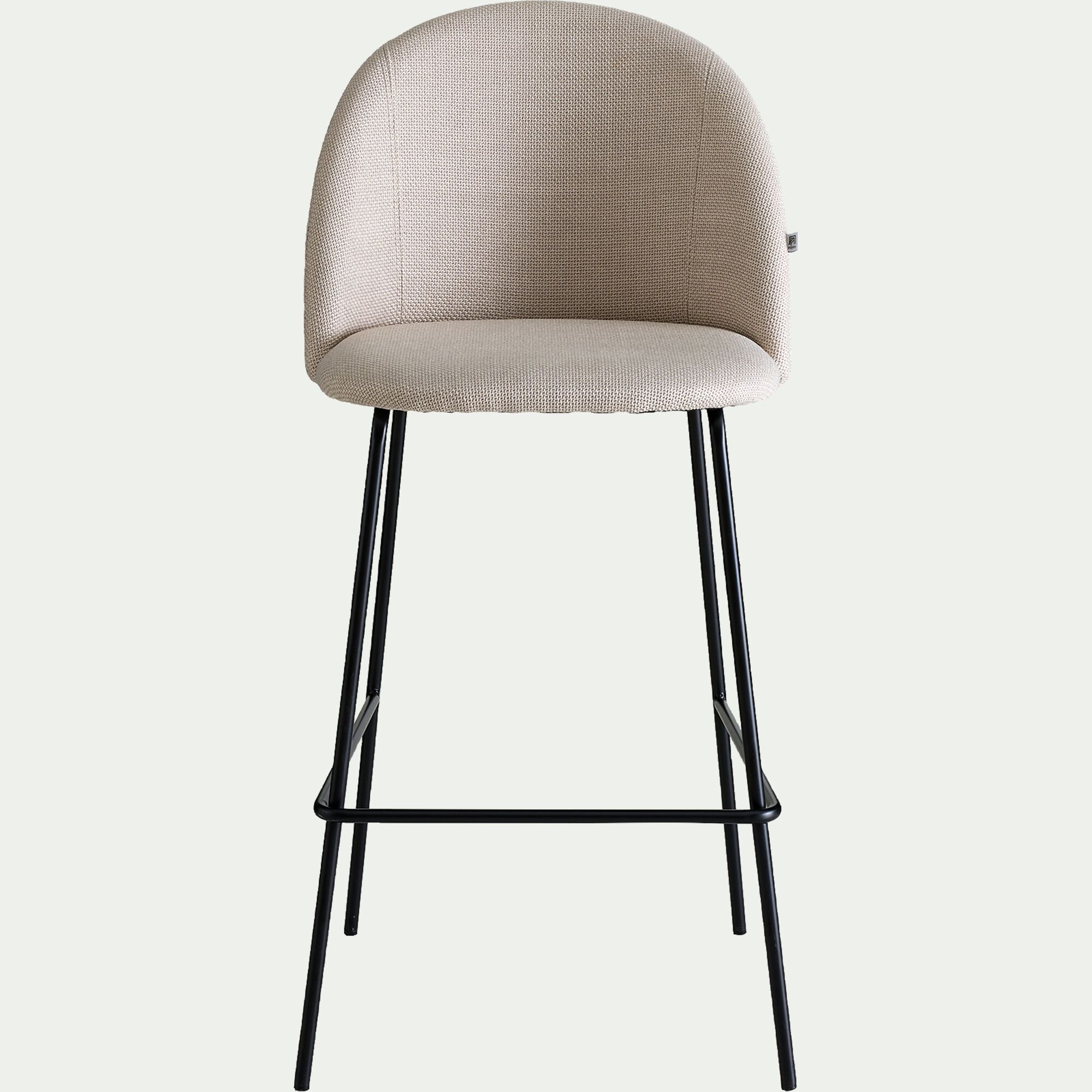 FIONA - Chaise de bar en tissu H75cm - beige