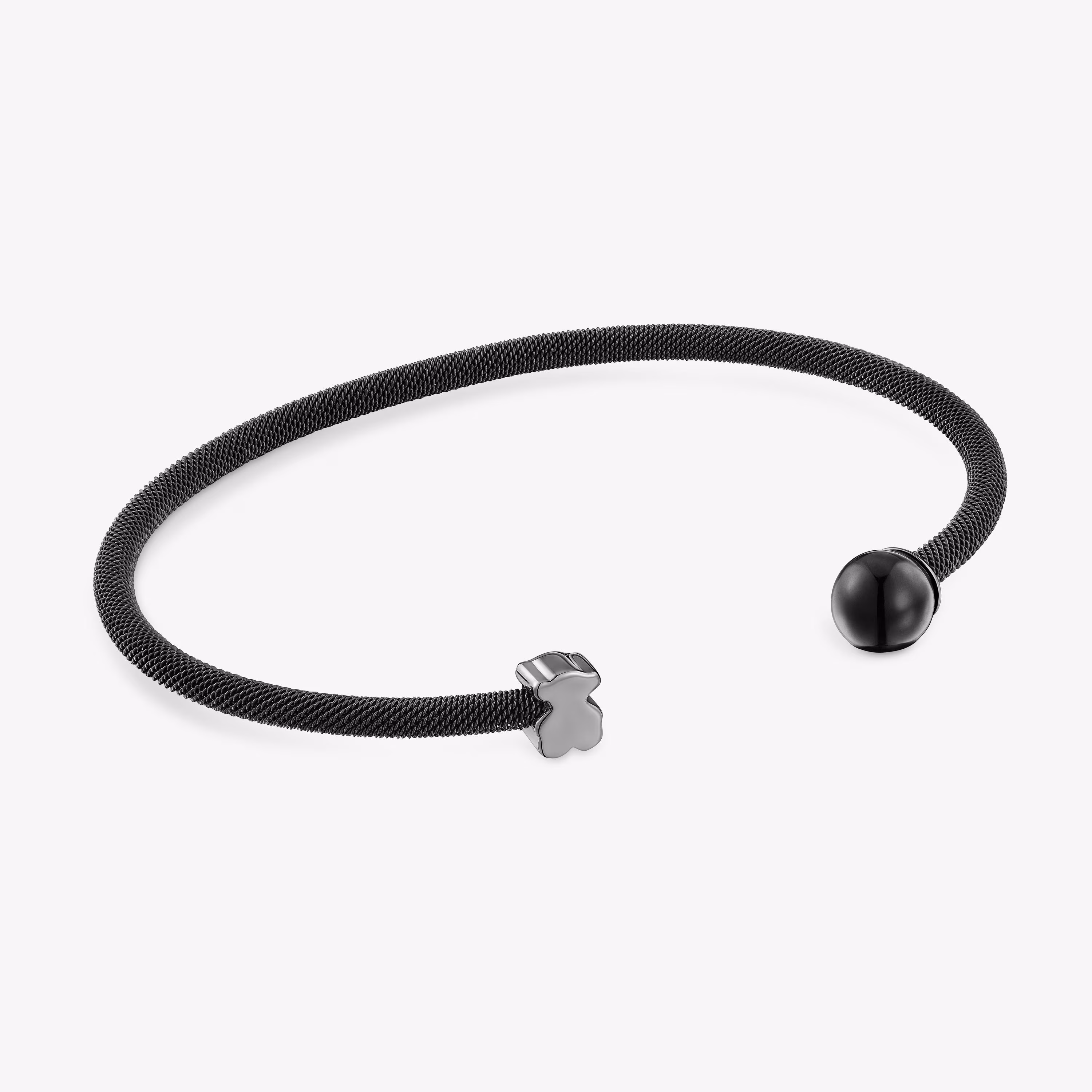 Pulsera esclava de acero negro y ojo de halcón Icon Mesh