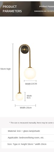 NNEOBA Modern Gold LED Wall Lamp: Illuminate Your Bedroom and Living Spaces with Style