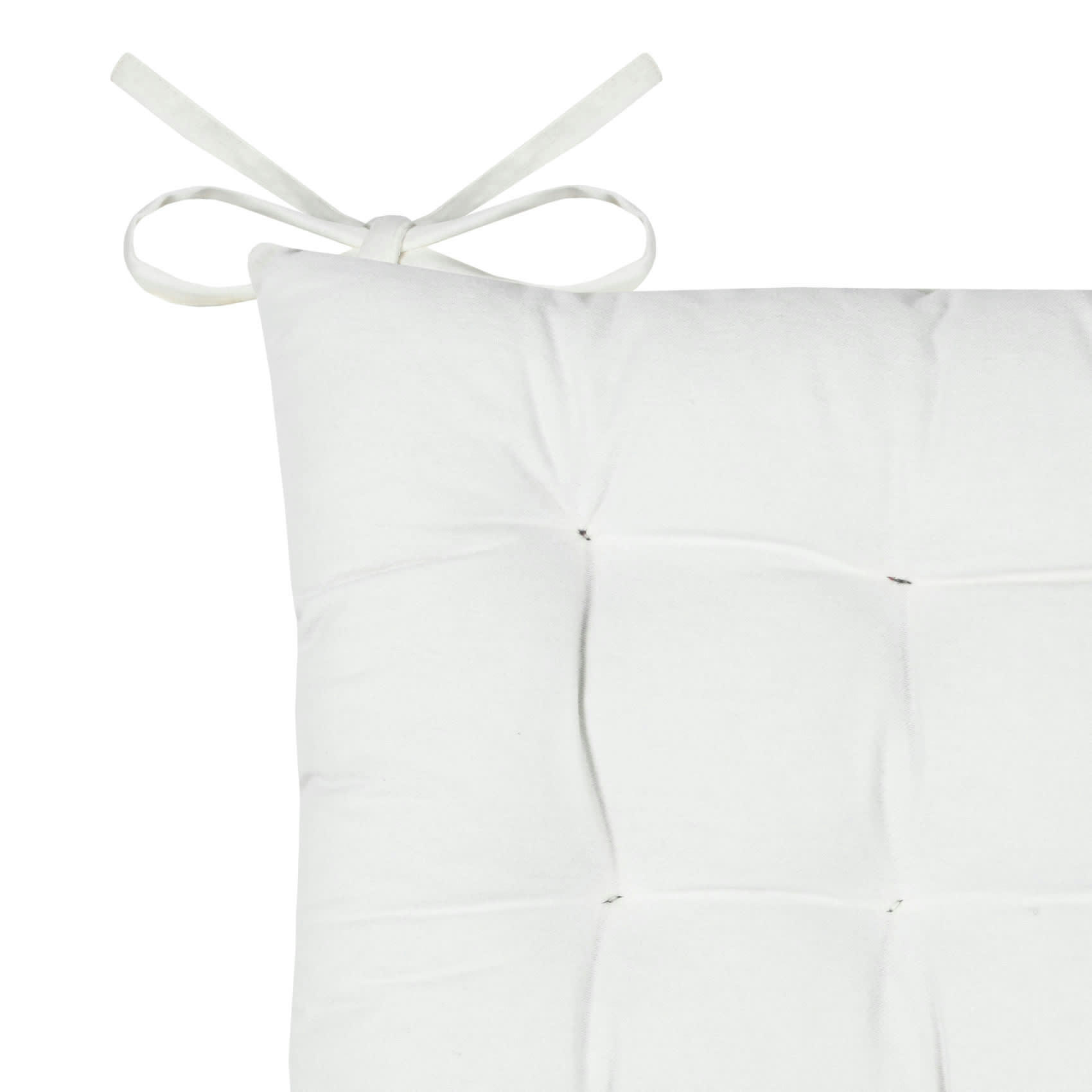 - Galette de chaise unie et classique coton ecru 38x38 cm