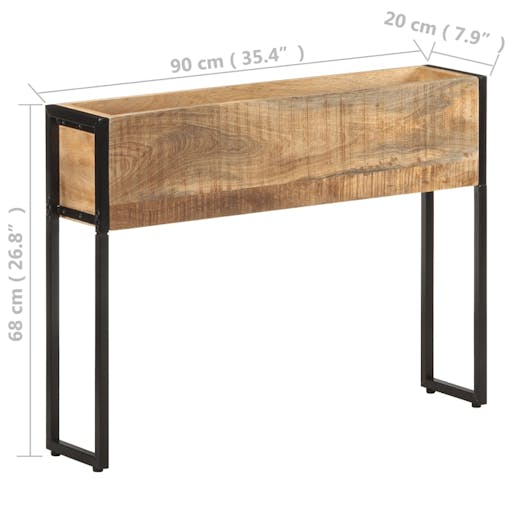 NNEVL Planter 90x20x68 cm Rough Mango Wood