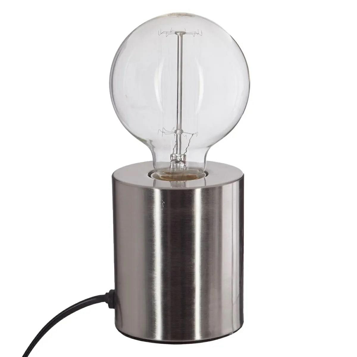 Lampka stołowa Saba srebrna lampa biurkowa nocna 11 cm