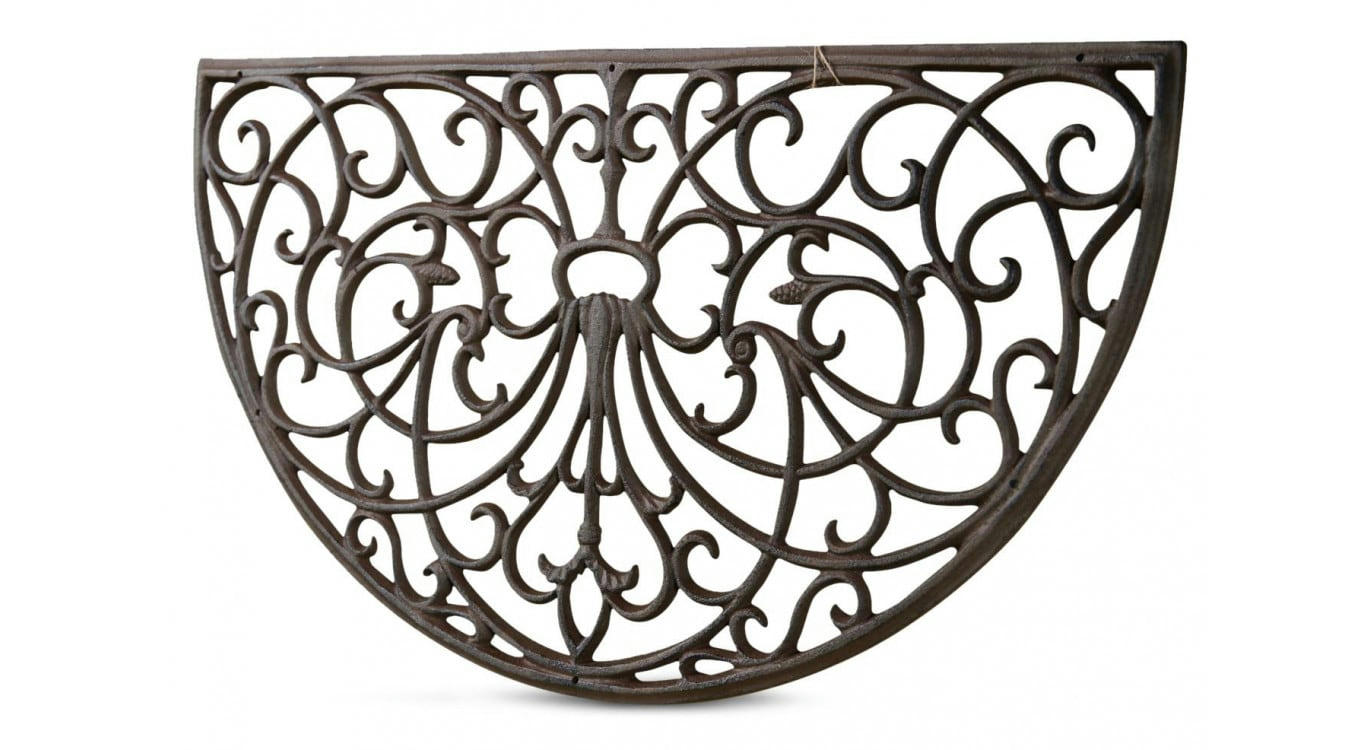 - Paillasson Demi Lune Fonte Marron 66.5cm