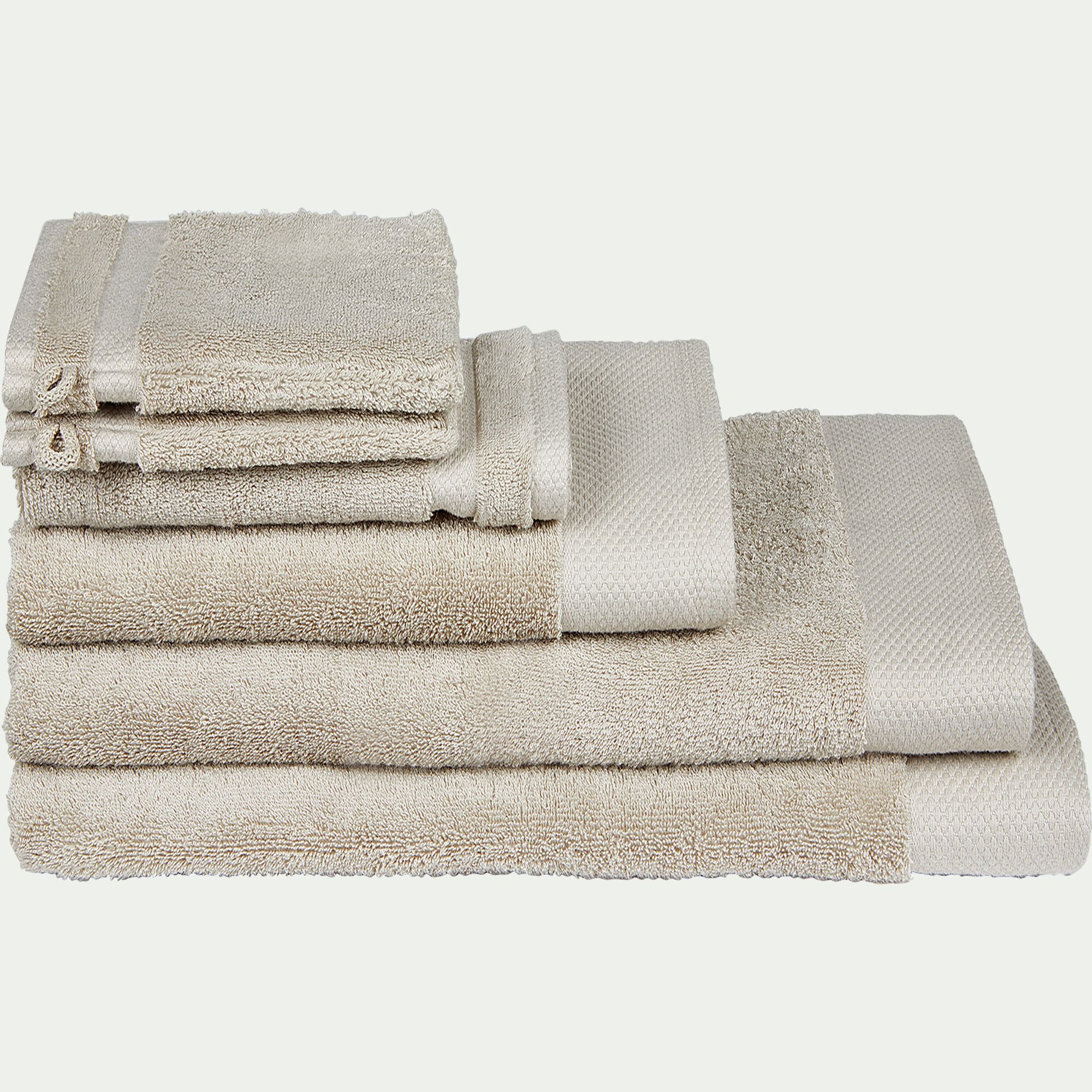 AZUR - Drap de bain en coton peigné - beige alpilles 100x150cm