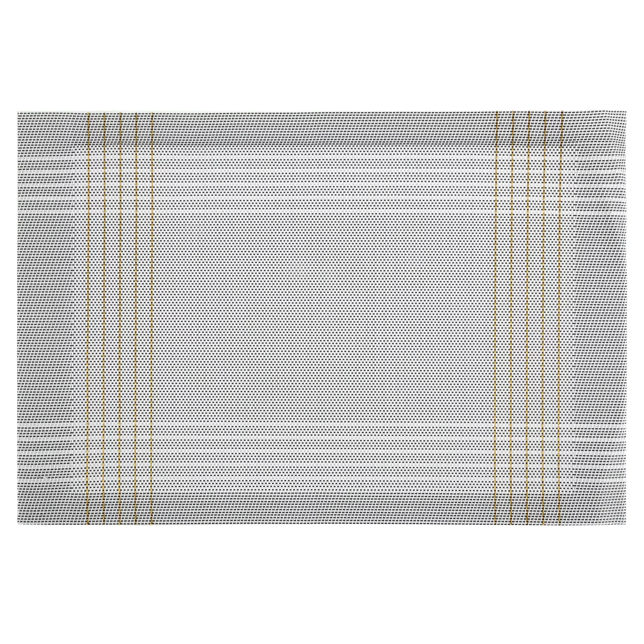 Podkładka na stół biało, złota 30x45 cm KARA zdobiona w subtelna kratkę