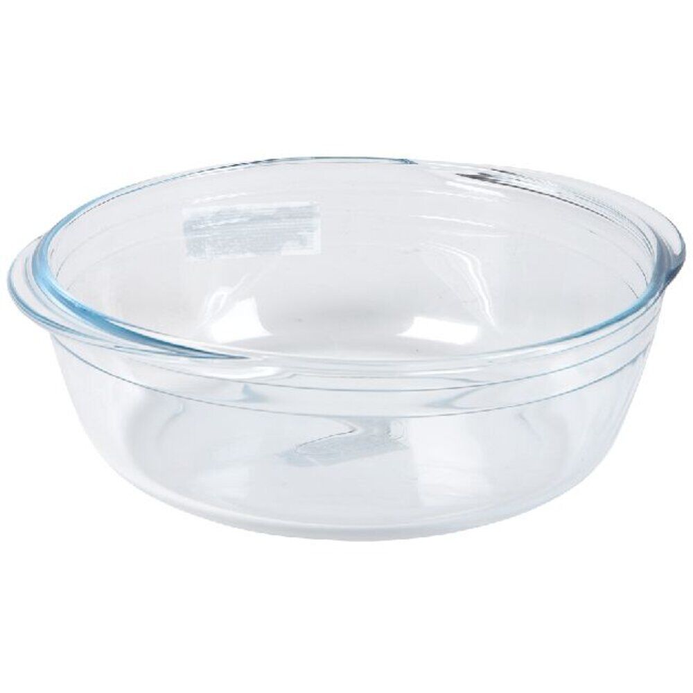 Plat à four rond en verre avec couvercle