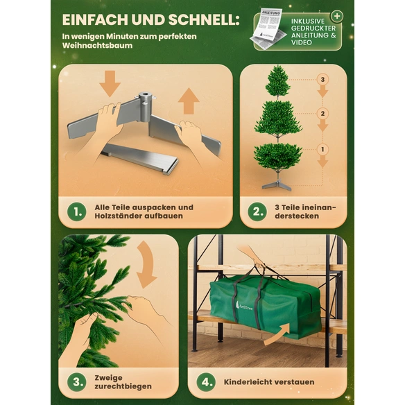 Weihnachtsbaum »Premium Tanne«, mit Holzständer, 150 cm