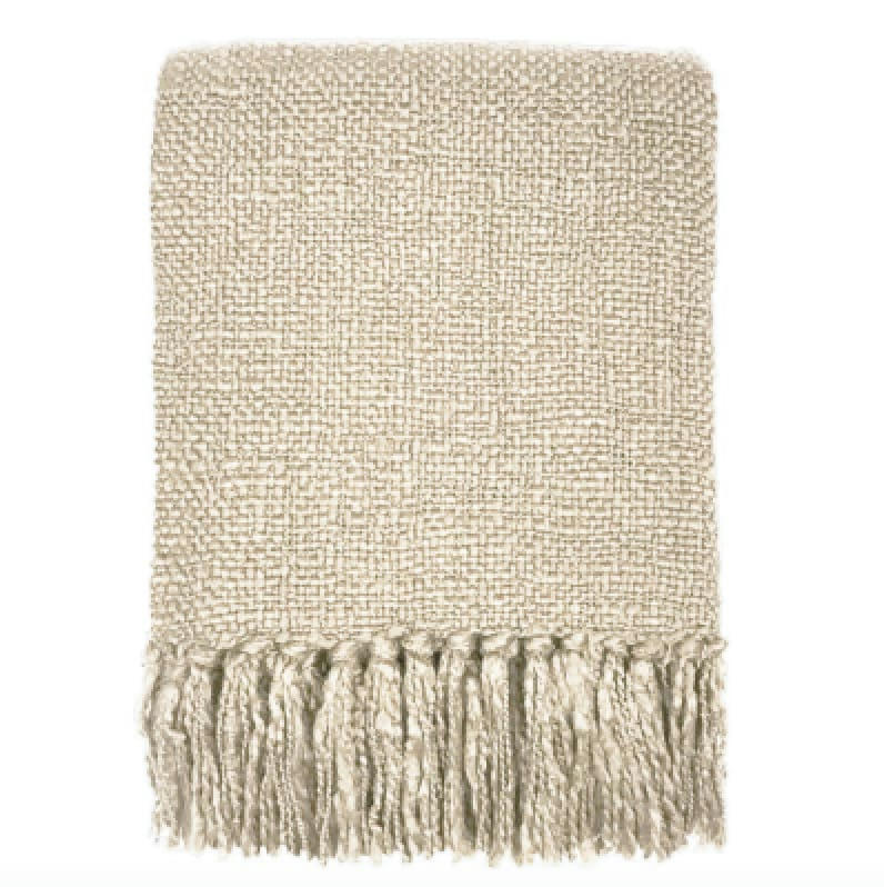 SOLID - Plaid uni blanc ivoire 125x150