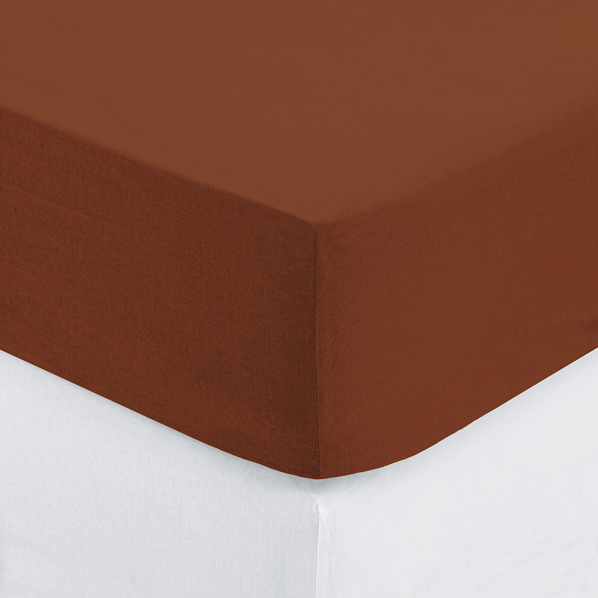 Fitted Sheet, cotton Terracotta pink, 140x190 cm