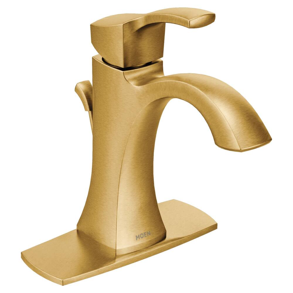 Moen® Voss Single Handle High Arc Bathroom Sink Faucet, Brushed Gold