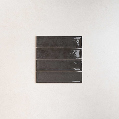 Carrelage Effet Zellige NARA Noir Gloss 7,5x30cm - Les Carreaux de Jean