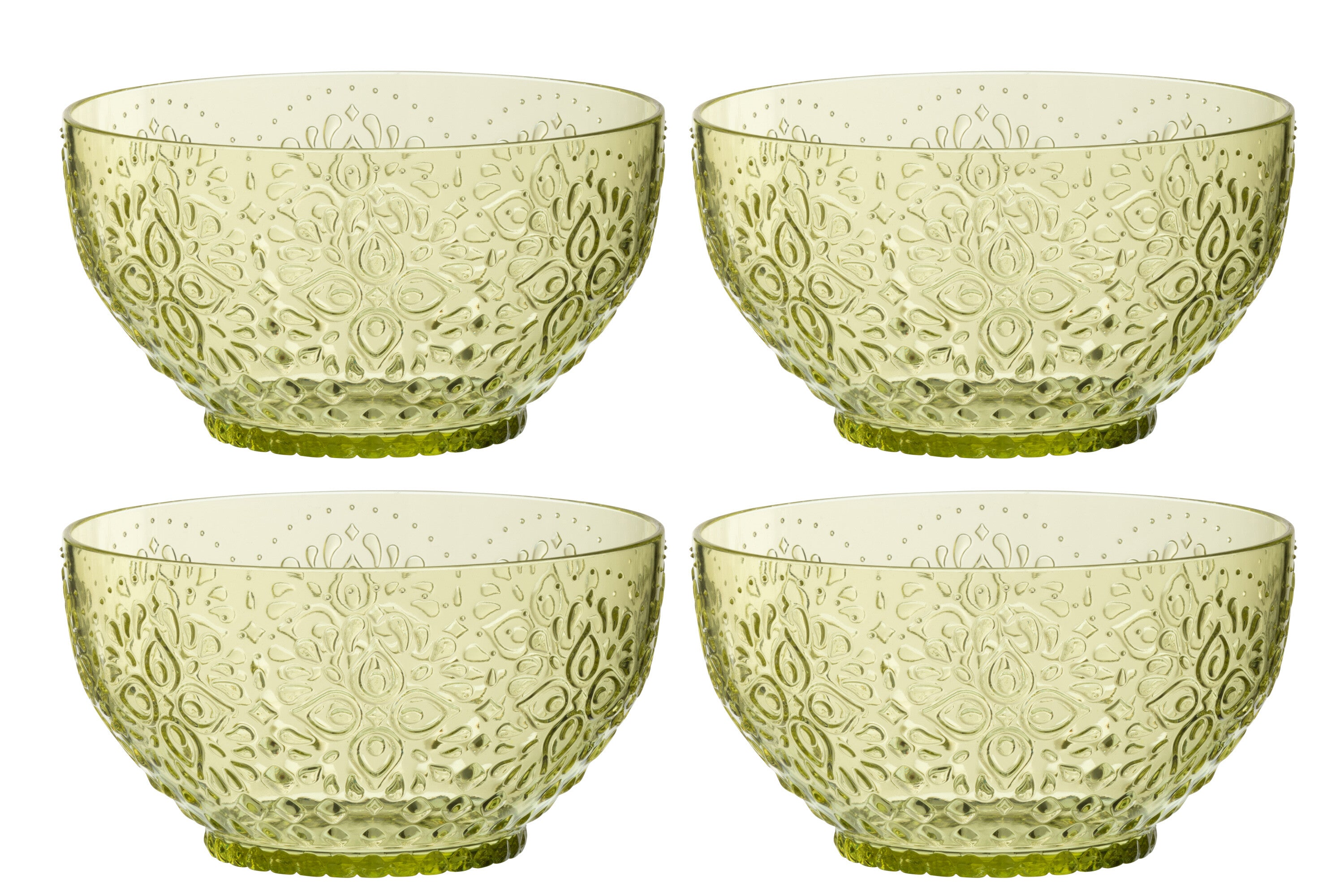 J-Line kom - kunststof - groen - doos van 4