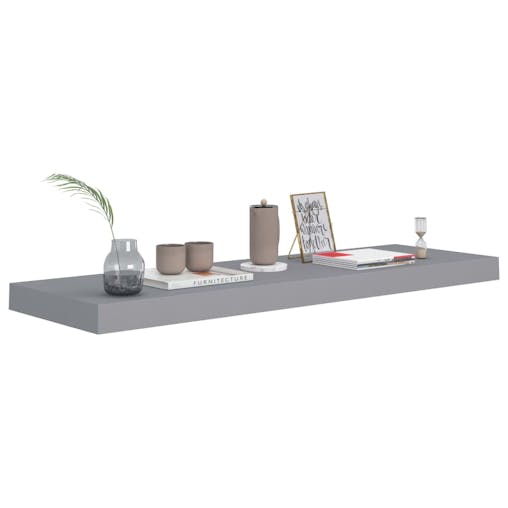 NNEVL Floating Wall Shelves 4 pcs Grey 80x23.5x3.8 cm MDF
