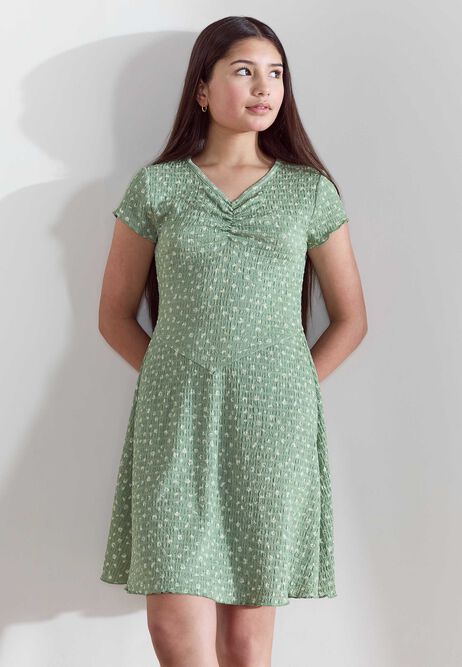 Older Girls Mint Floral Corset Dress