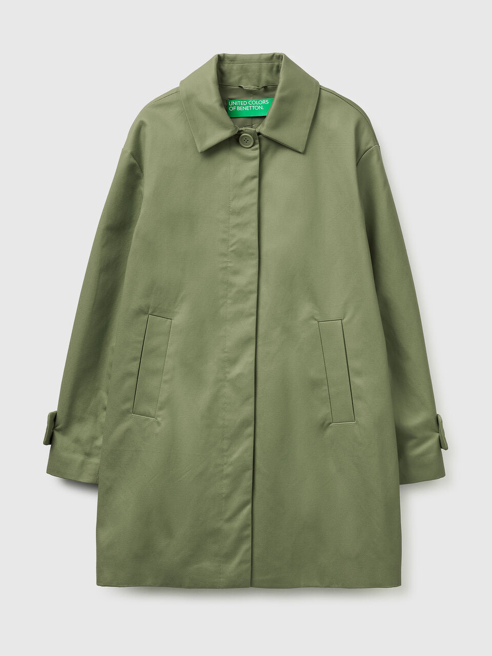 Midi duster coat with collar