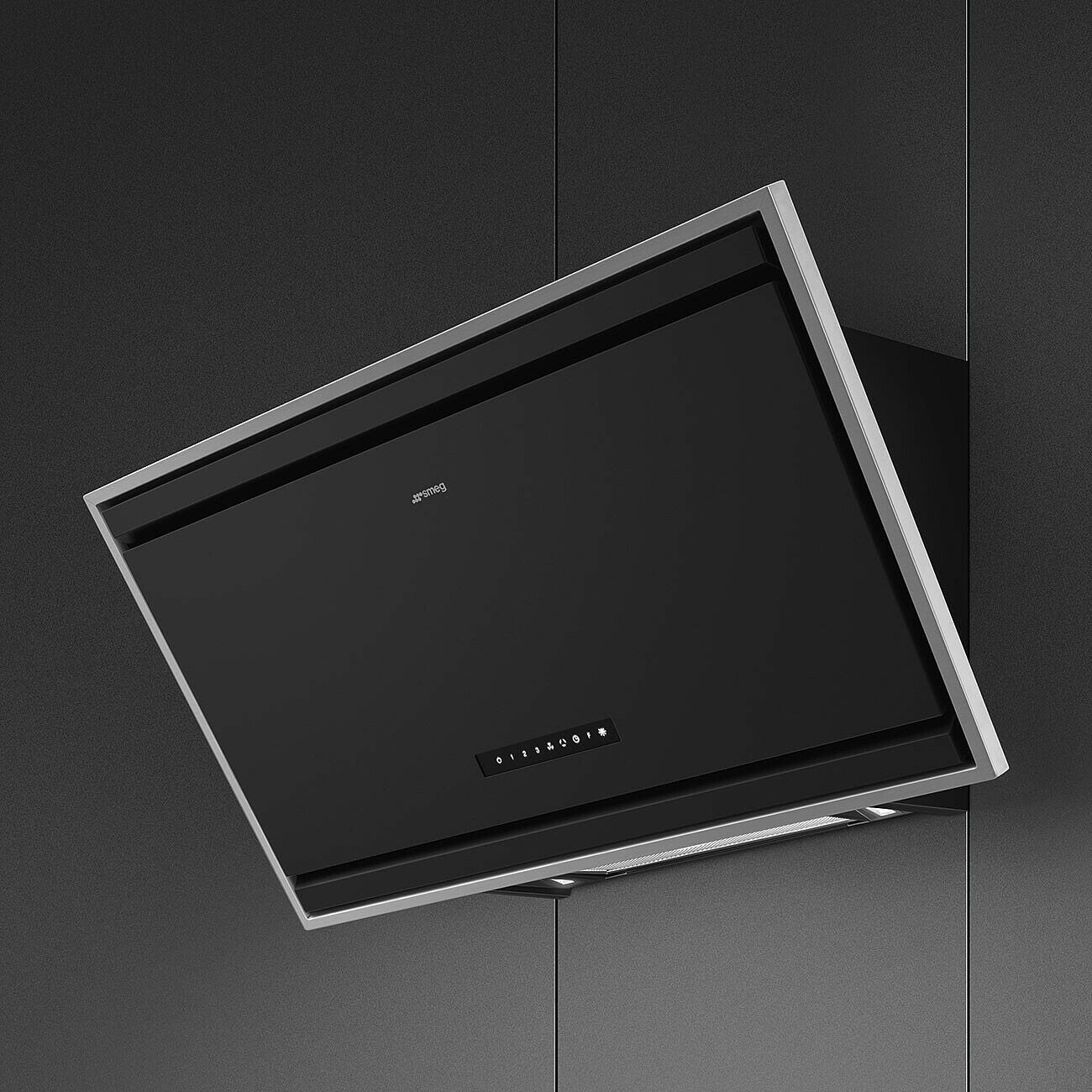 90cm Angled Chimney Auto-Vent 2.0 Hood Matte Black