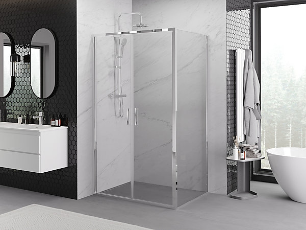 Mexen Exo cabine de douche pivotante 90 x 70 cm, transparent, chrome - 814-090-070-01-00