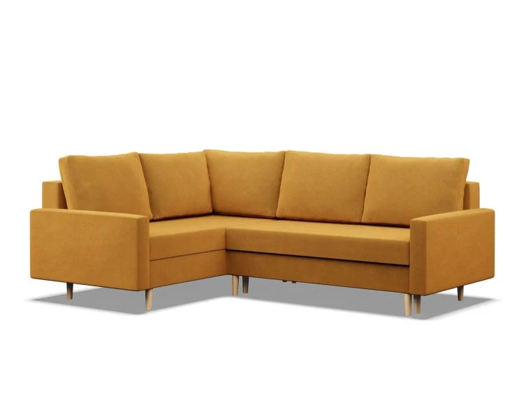 Duży narożnik, lewy, MILO, velvet, 223x172x92 cm, żółty | TYLETEGOTU