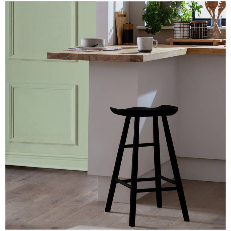 Habitat Barnwell Oak Tall Stool - Black