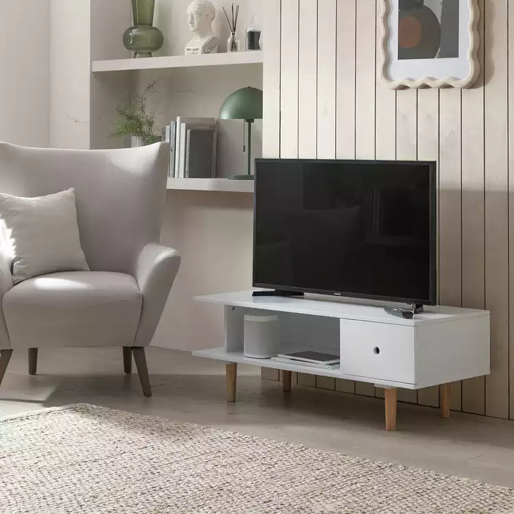 Habitat Cato 1 Drawer TV Unit - White