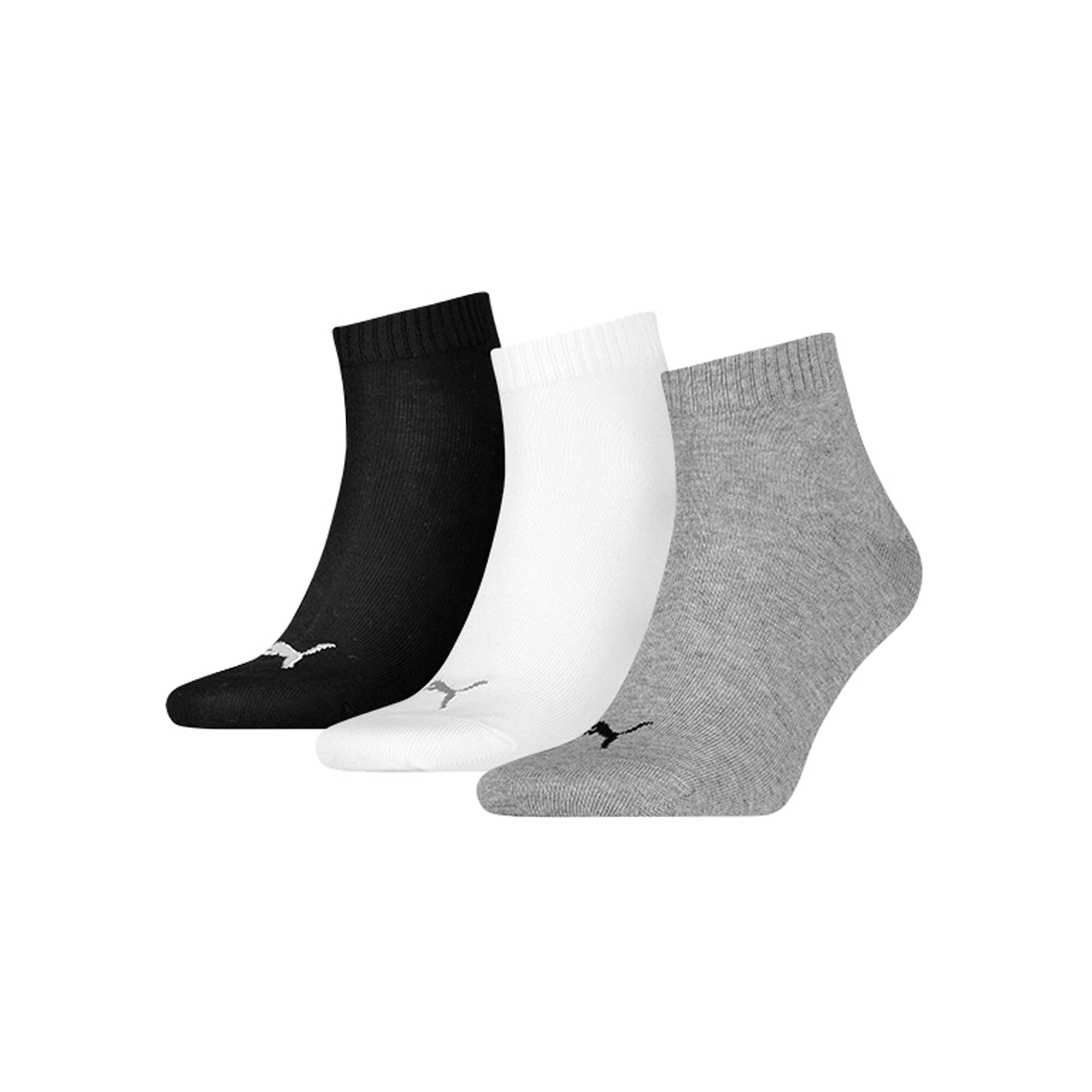Chaussettes Quarter - lot de 3 paires gris, blanc, noir