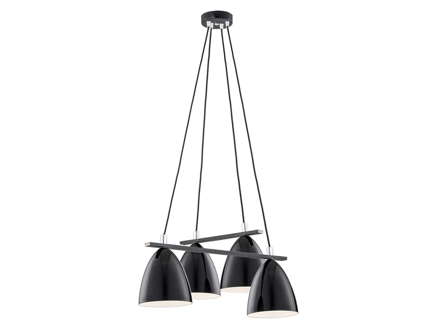 Lampa wisząca Polaris 4-punktowa szklana czarna