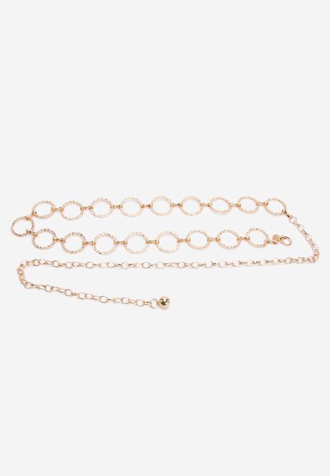 Womens Gold Circle Chain Belt