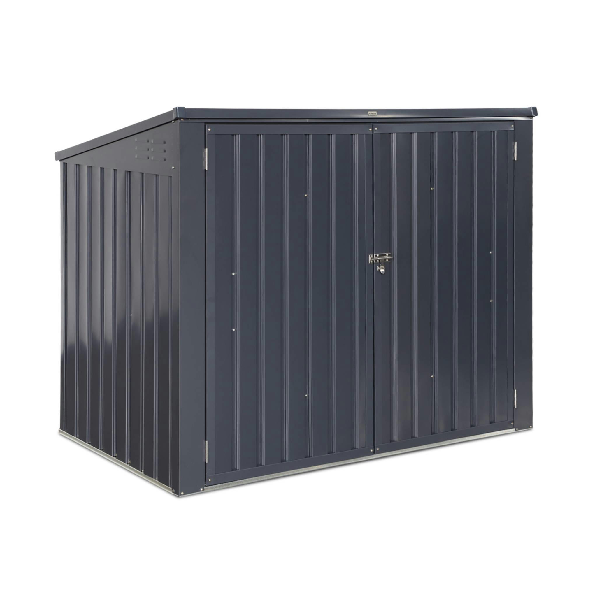 CAREMBAULT - Cache poubelle double gris anthracite,  1,75m²