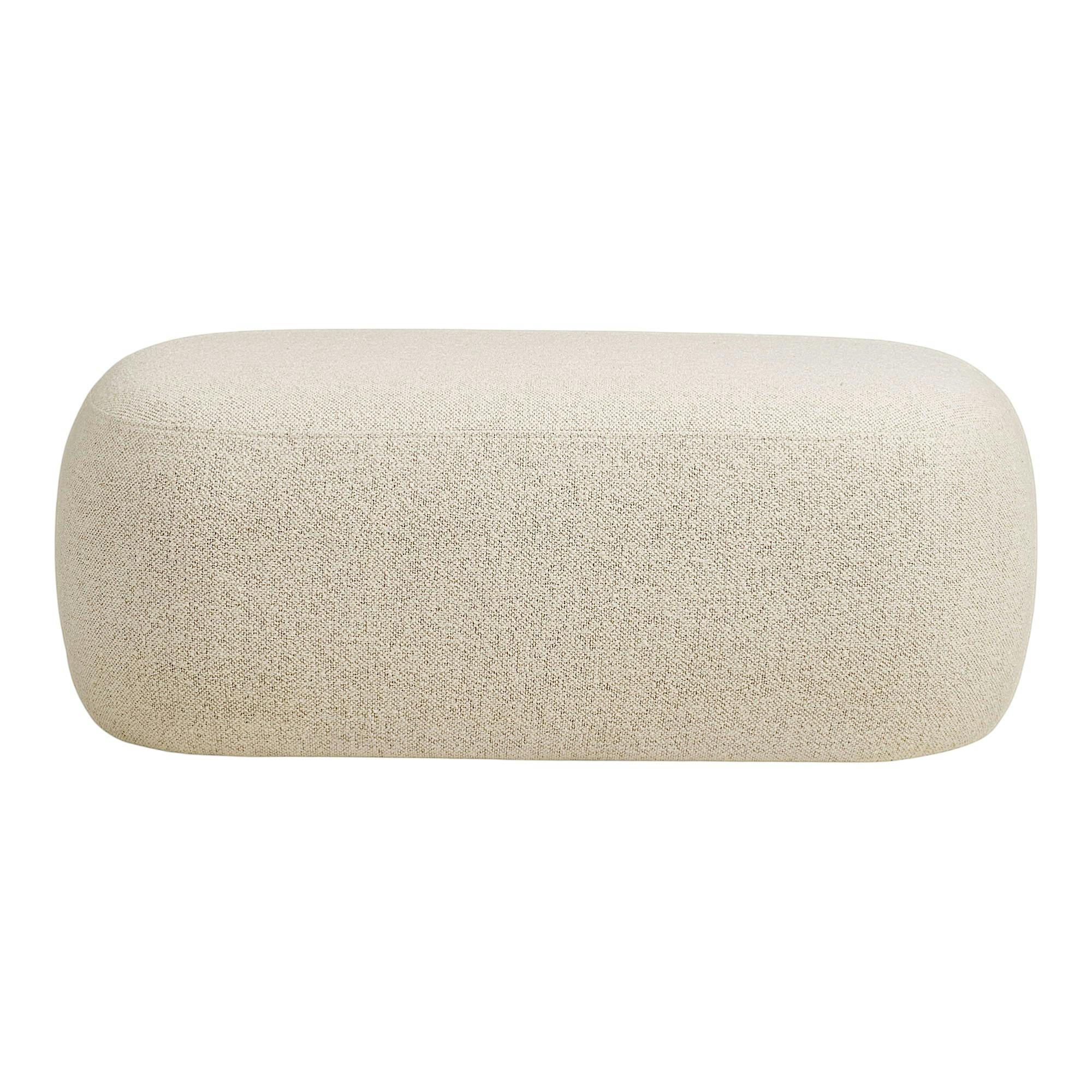 Banc d'entrée en bouclette sable design organique ovale BERLIN