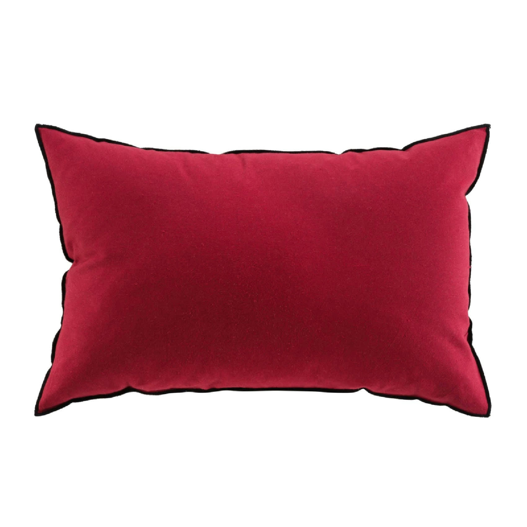 - Coussin avec surjet en coton recyclé bordeaux 40x60 cm