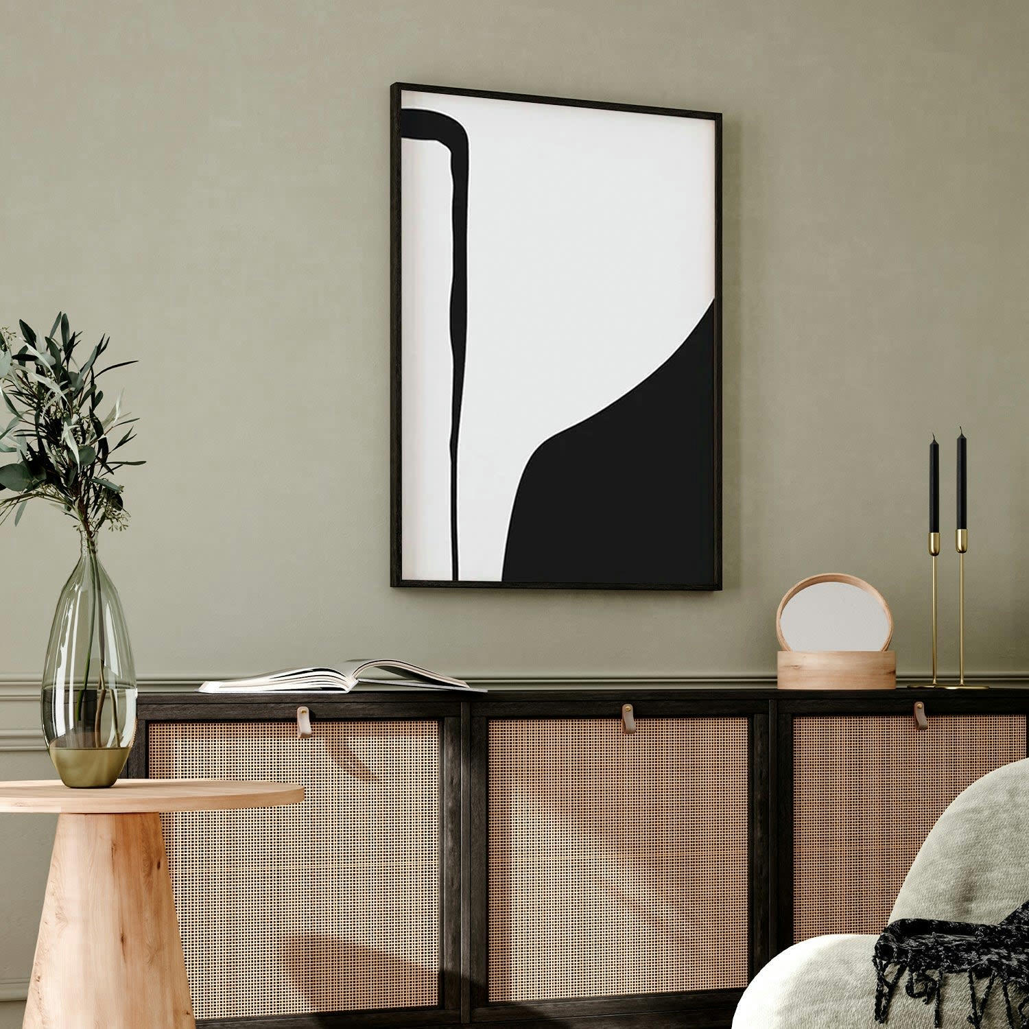 MINIMALISMO - Affiche avec cadre noir -  design minimaliste - 50x70