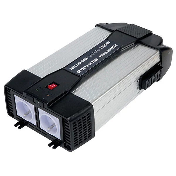 Convertisseur mobile 12 V vers 230 V Convergys 300 W GYS - prise allume-cigare et pinces batterie 027053