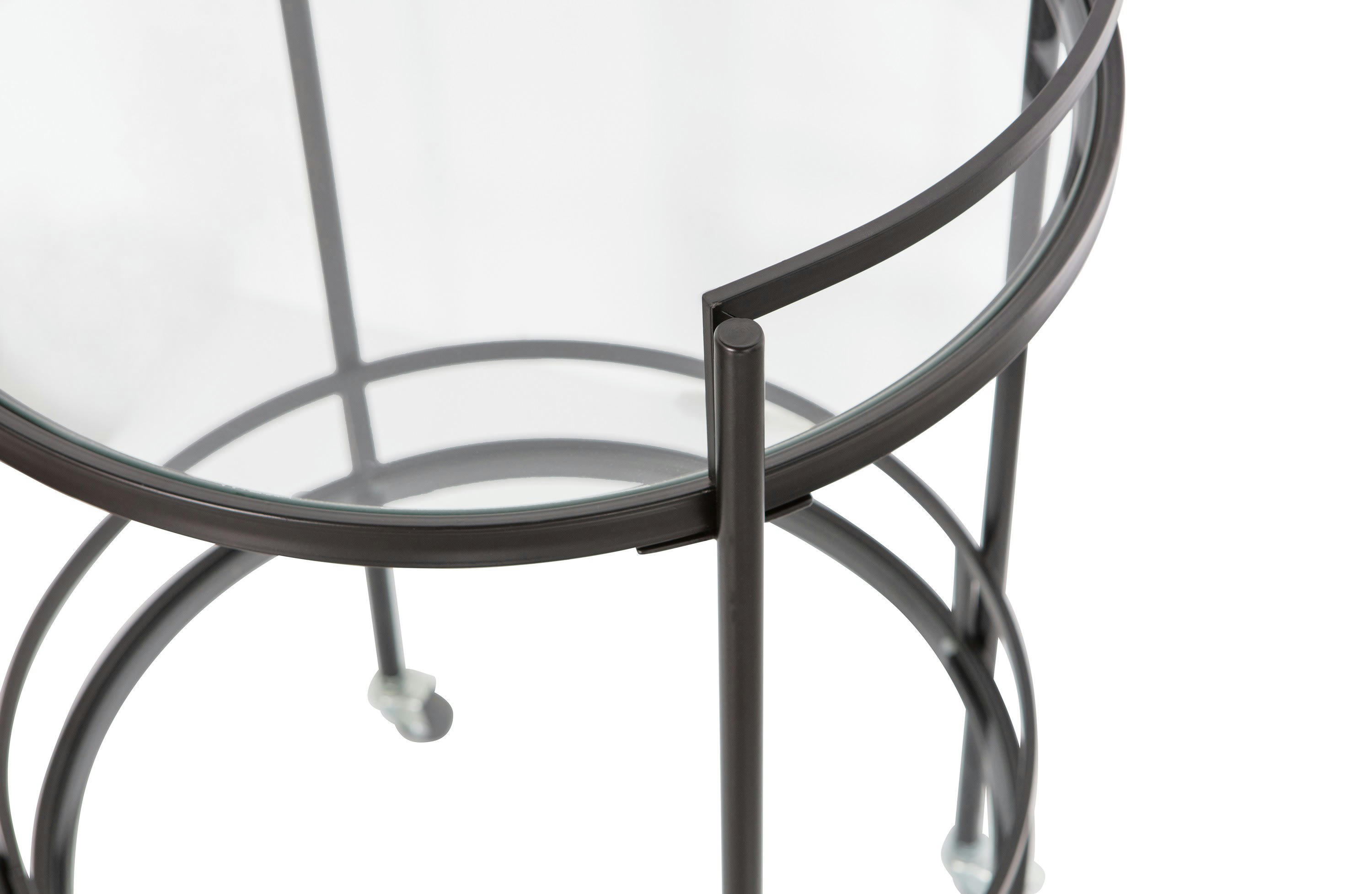 ZORA - Chariot en métal noir et verre