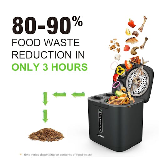 Electric Food Waste Composter 3.8L Kitchen Countertop Bin with Fast 3-Hour Cycle, Odour Control & Touch Panel