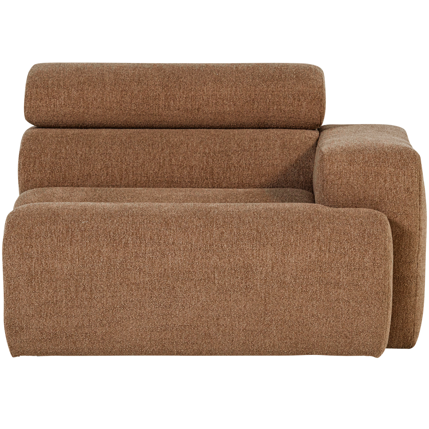 WOOOD 1-zits element bank arm rechts Novi - Polyester - Karamelbruin - 86x109x113