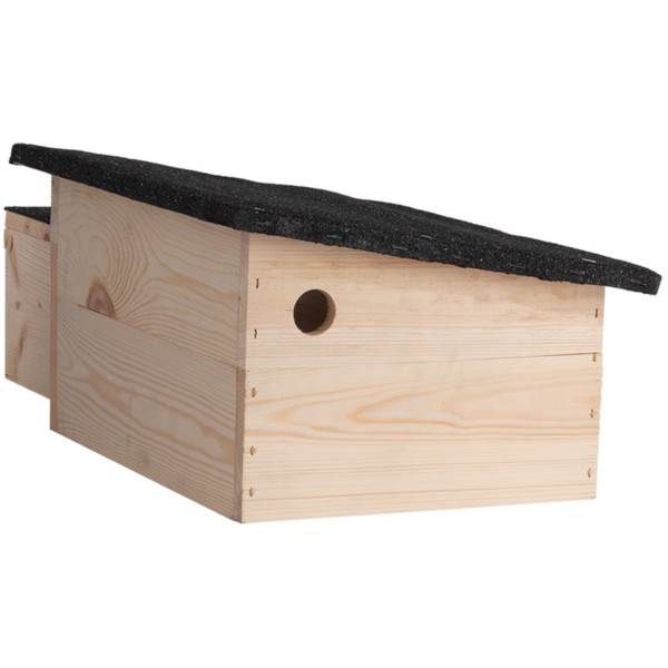 Domek dla jeża drewniany brązowy 61x29x20 cm dach bitumiczny