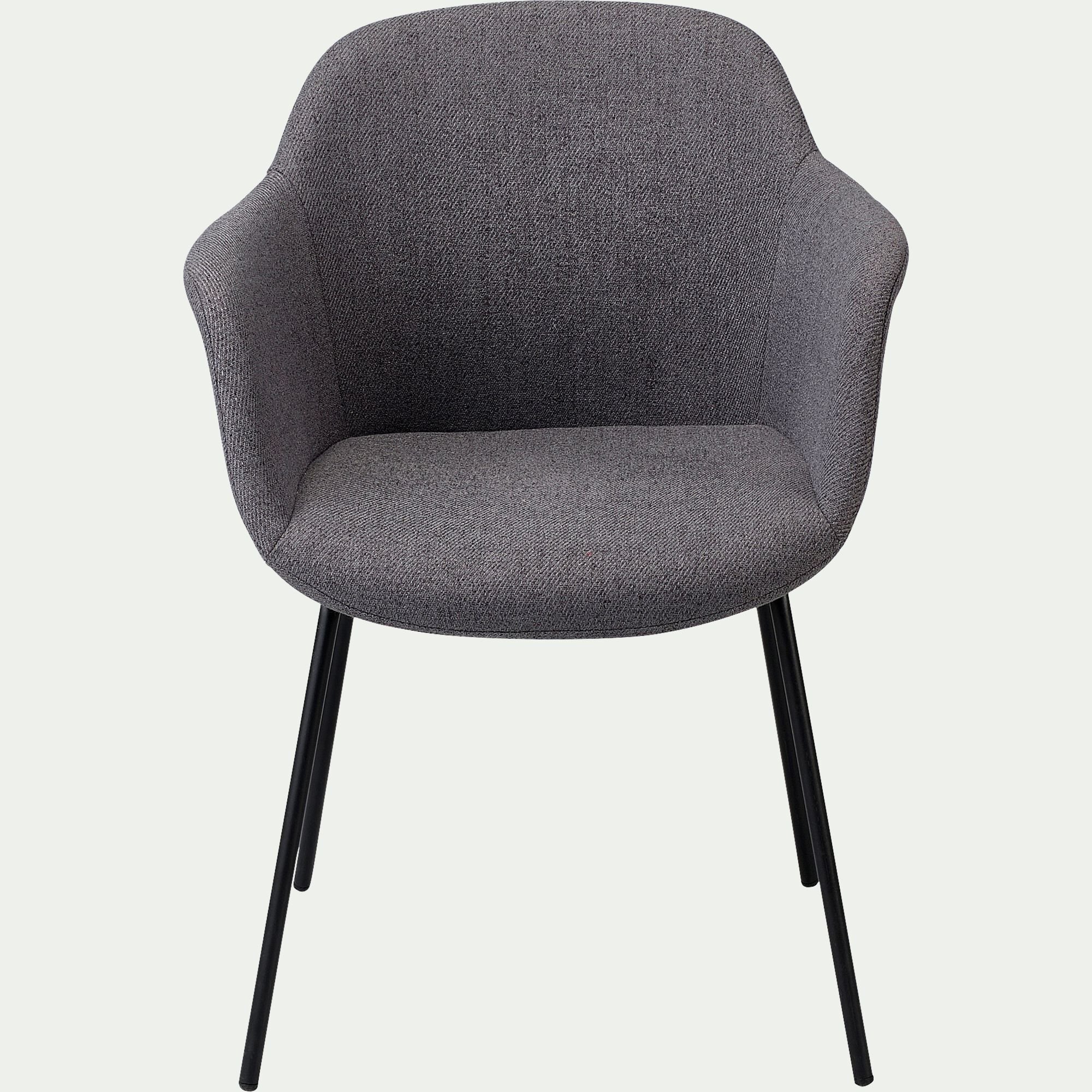 CHLOE - Chaise en tissu avec accoudoirs - gris ardoise