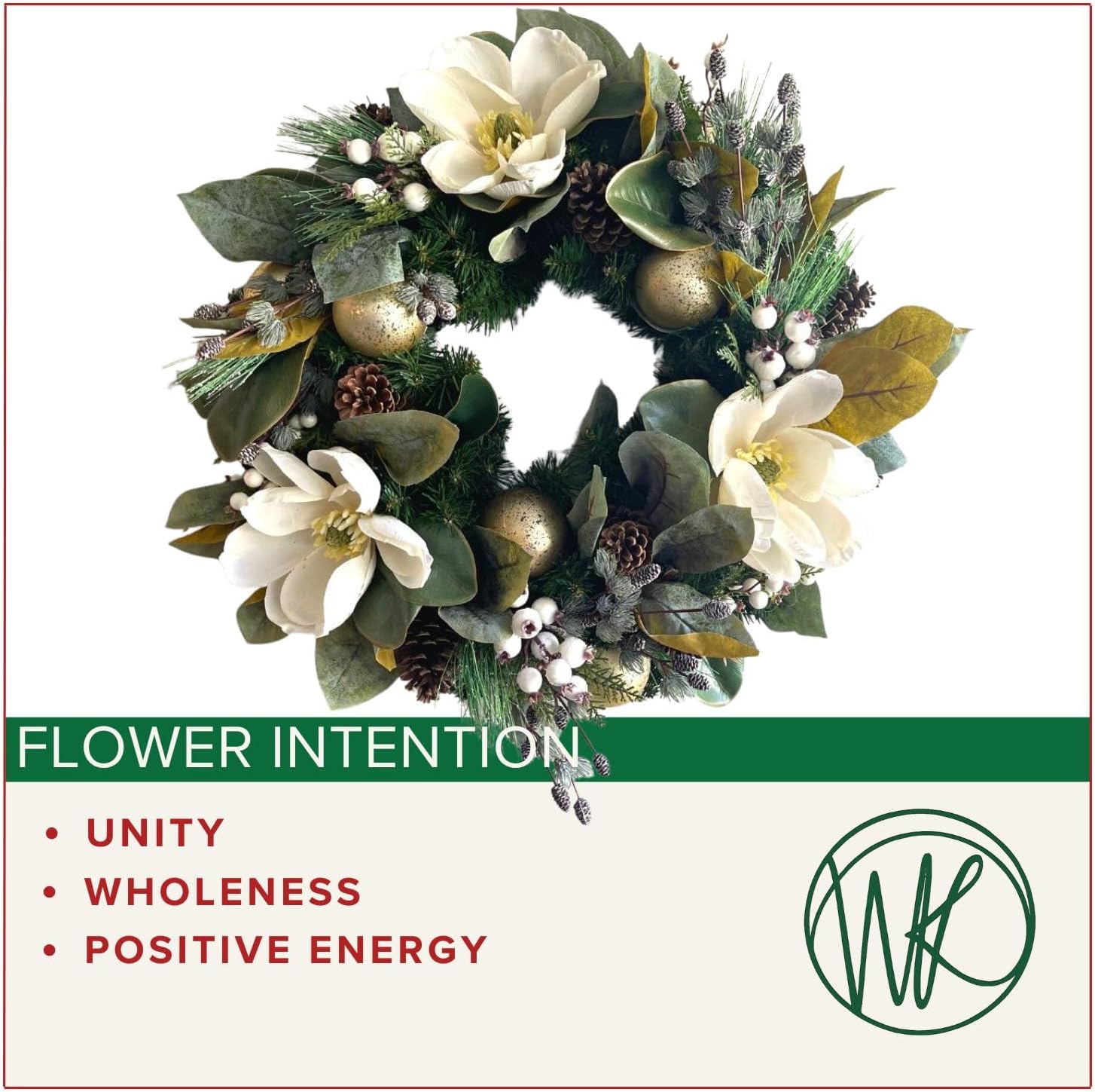 Good Tidings To You - Wreath - Holiday Florals, Large-size Faux Floral Arrangement, Premium Artificial Indoor Flower Display with Beautiful Blooms and Foliage - Artificial Plants & Flowers