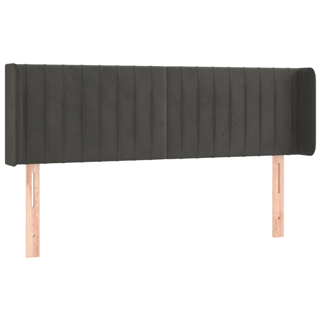 Wezgłowie Szary 147 x 16 x 78/88 cm Aksamit vidaXL